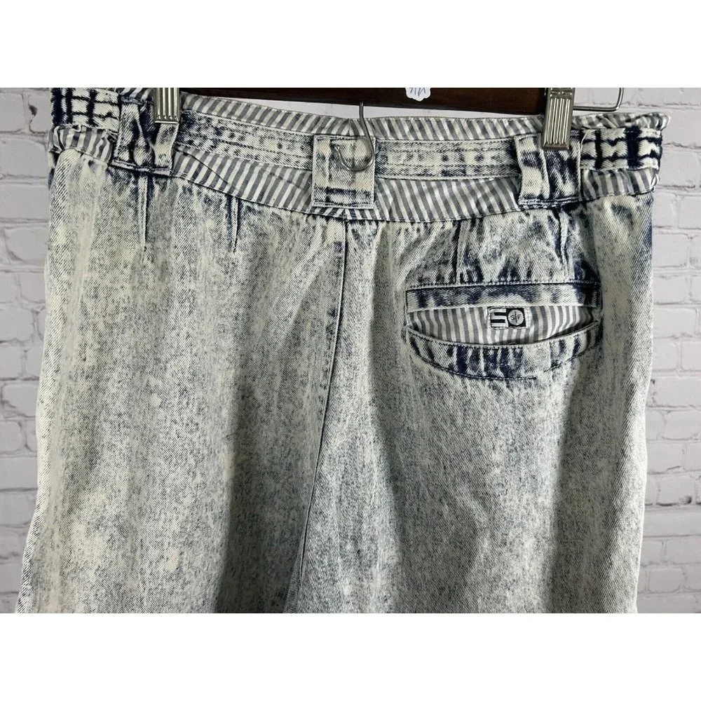 VTG Saturdays Season D Acid Wash Jean Denim Shorts 80’s Retro Men’s L (31x11)